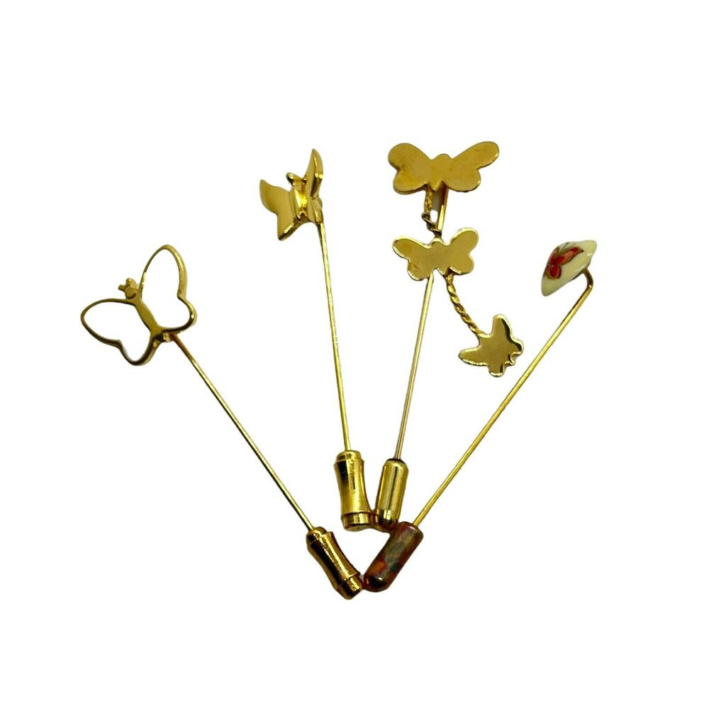 Trifari Butterfly Pin Womens Gold Tone Collection Classic Lapel Set Of 4